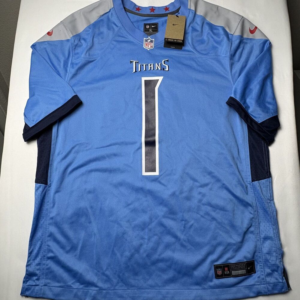 Cam Ward #1 Tennessee Titans Nike Game Jersey Men's XL Light Blue NFL NWT